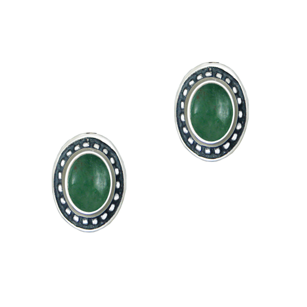 Sterling Silver Jade Post Stud Earrings